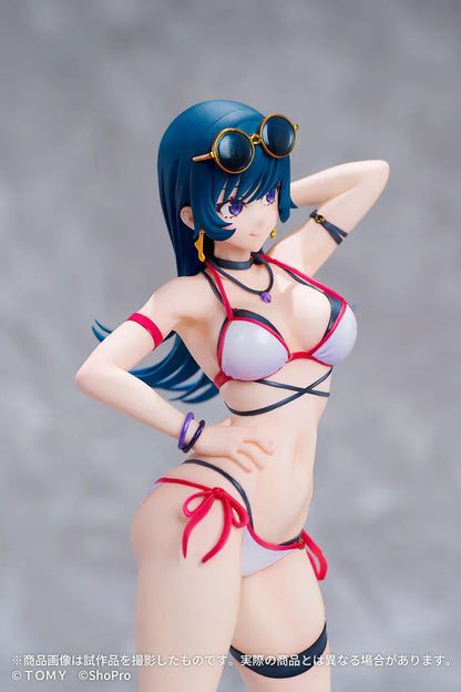 Zoids Genesis Spark Fig Grande SF-G01 Kotona Elegance 1/7 Scale Figure featuring Kotona with long dark teal hair, purple eyes, sunglasses, and beach-style outfit.