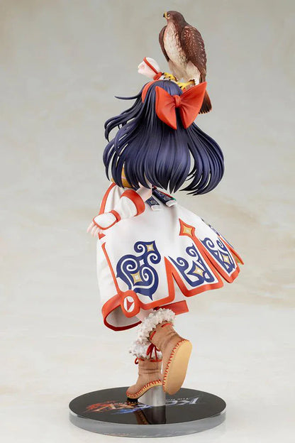 The King of Fighters XV Nakoruru 1/8 Scale Figure featuring Nakoruru in her signature outfit with long dark hair, hawk companion, and themed display base.