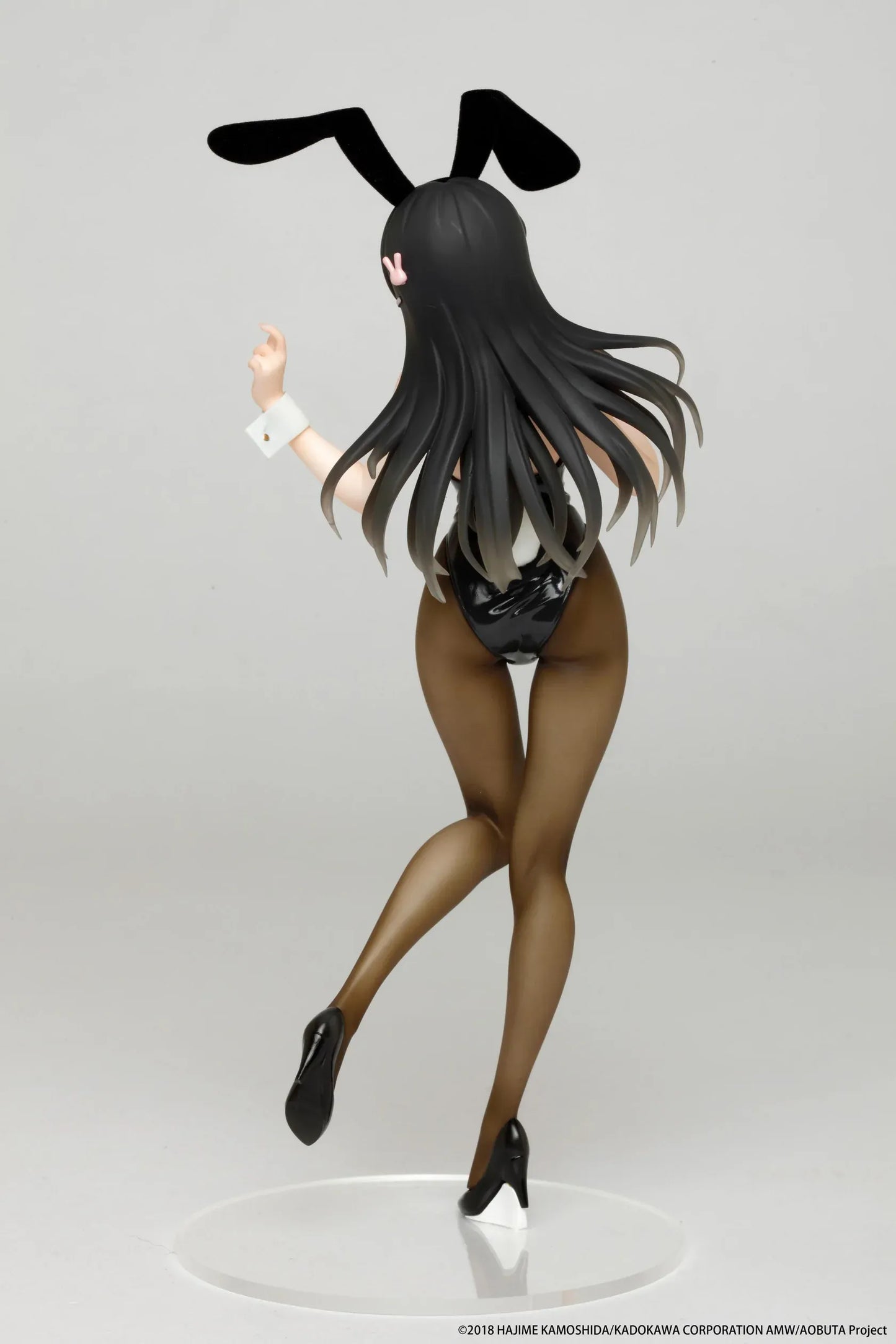 Rascal Does Not Dream of Bunny Girl Senpai Mai Sakurajima Bunny Ver. Coreful Figure Rerelease featuring Mai in a black bunny outfit with bunny ears, tights, heels, and display base.