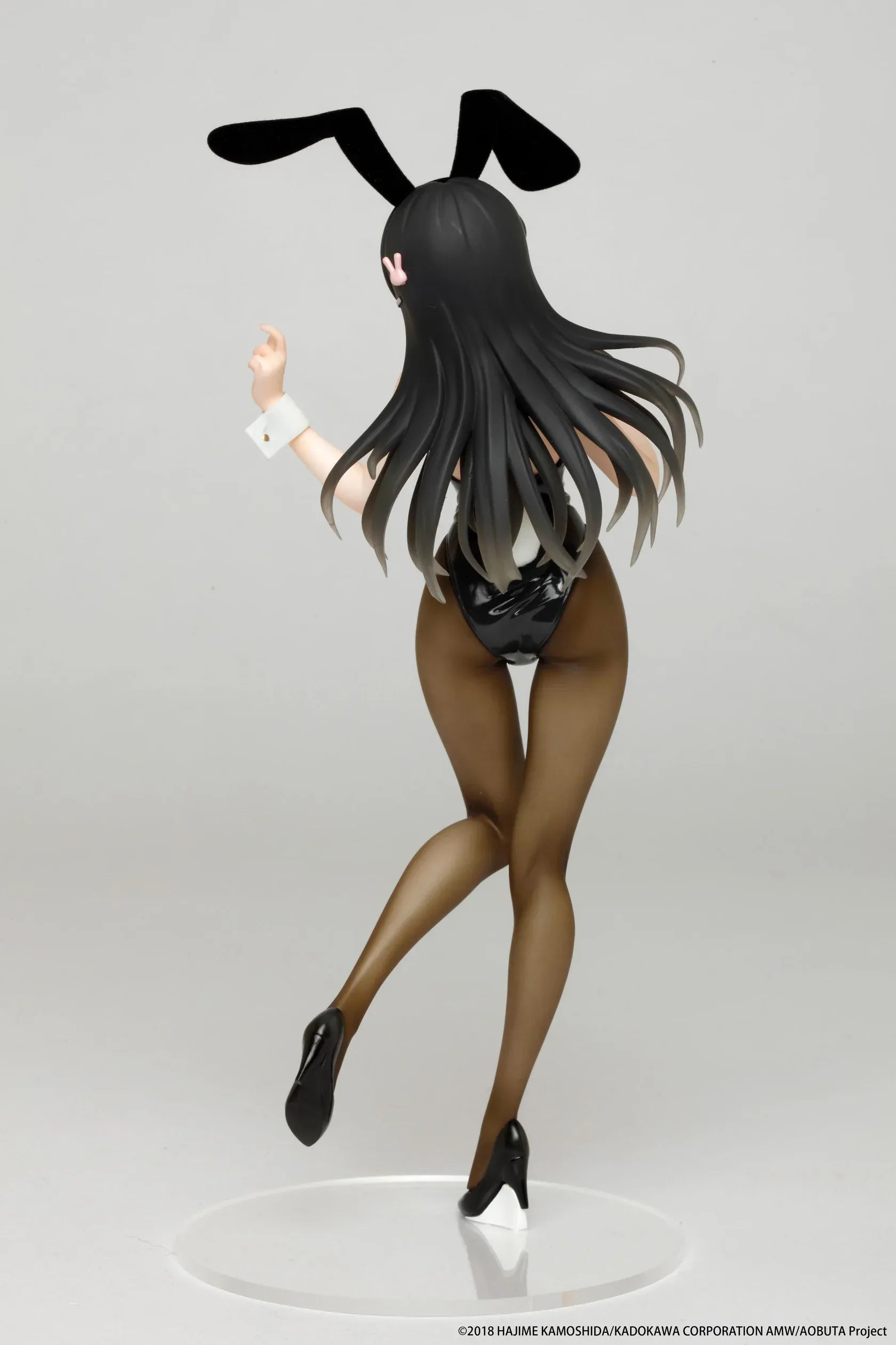 Rascal Does Not Dream of Bunny Girl Senpai Mai Sakurajima Bunny Ver. Coreful Figure Rerelease featuring Mai in a black bunny outfit with bunny ears, tights, heels, and display base.