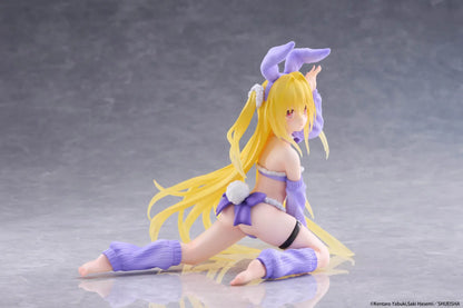 To Love-Ru Darkness MOFLOCK Golden Darkness Fluffy Bunny Ver Figure wearing a purple bunny outfit with long blonde hair