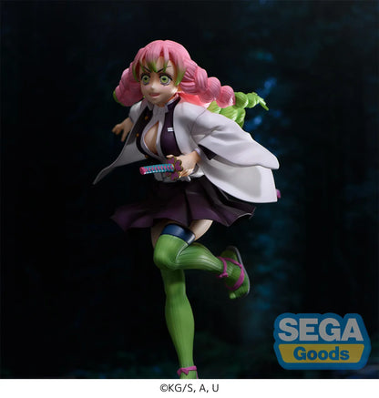 Demon Slayer Kimetsu no Yaiba FiGURiZMa Mitsuri Kanroji Figure Rerelease in dynamic pose with pink and green braided hair