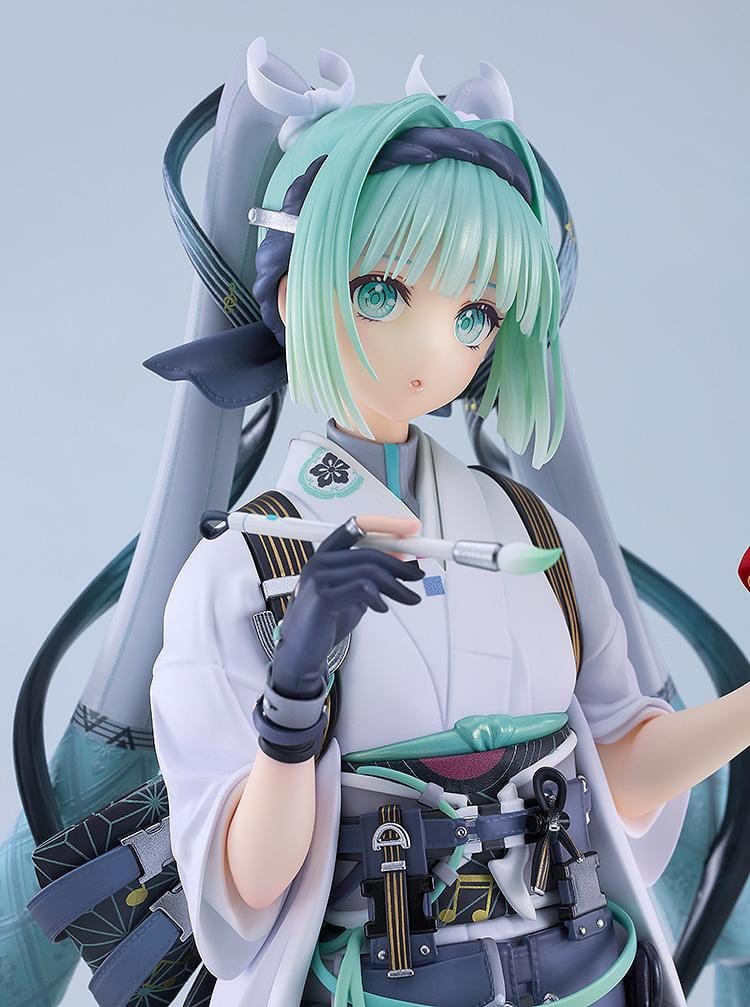 Hatsune Miku Smile x Future Ver. 1/7 scale figure wearing a kimono-inspired outfit with mint twin tails and decorative fan accessory