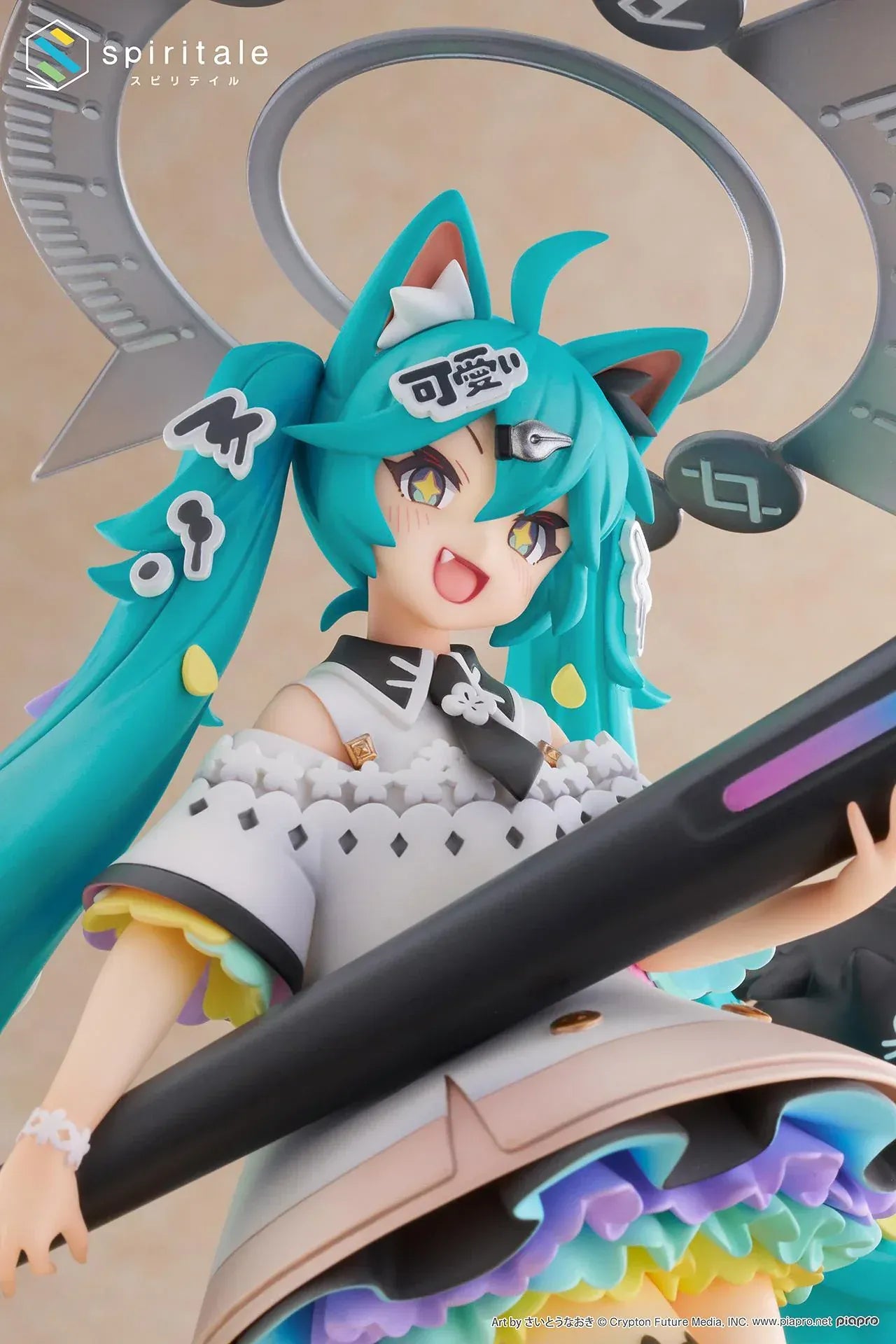 Hatsune Miku x Naoki Saito My Figure Making The Painter Ver 1/7 scale figure holding large paintbrush with floral base