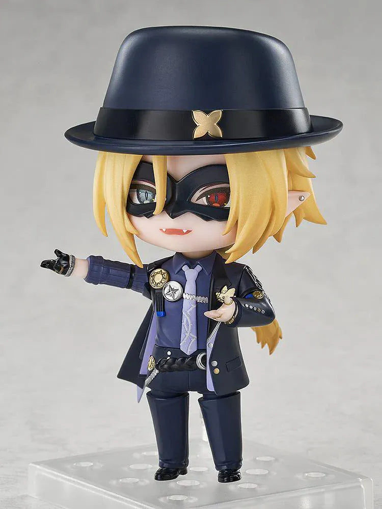 Zenless Zone Zero Nendoroid Hugo Vlad wearing fedora and suit with heterochromatic eyes in chibi style