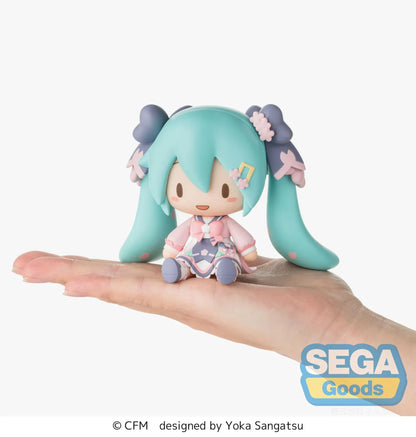 Hatsune Miku Fuwa Petit chibi figure in pastel school outfit sitting pose