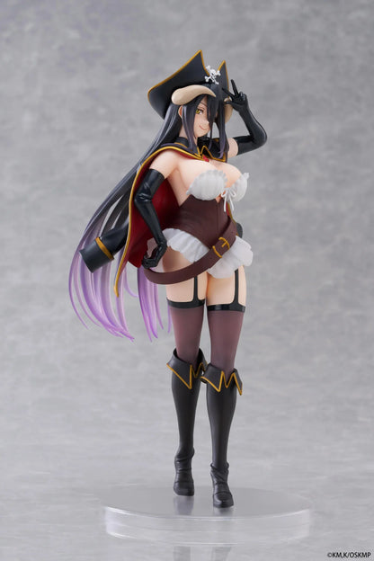 Overlord Albedo Pirate Ver Coreful Figure featuring Albedo in a pirate-inspired outfit with captain hat, cape, black boots, and long flowing hair