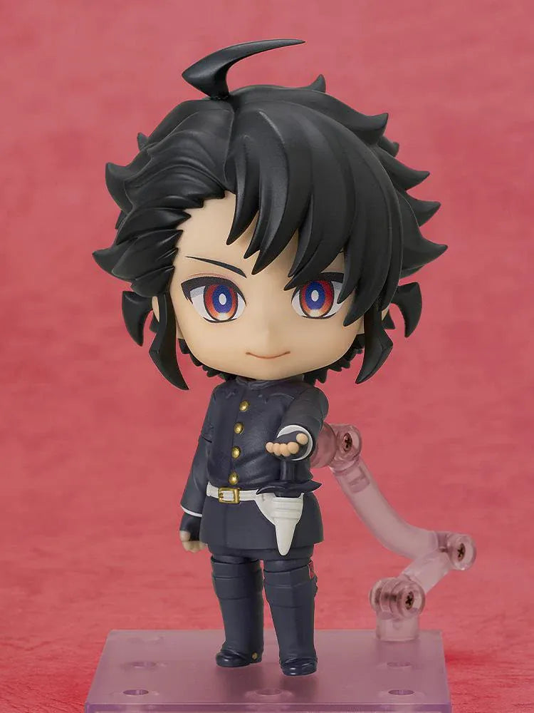 Ichi the Witch Nendoroid Ichi figure with black hair, red-and-blue eyes, an oversized dark witch hat, gold-colored buttons, and a white belt.