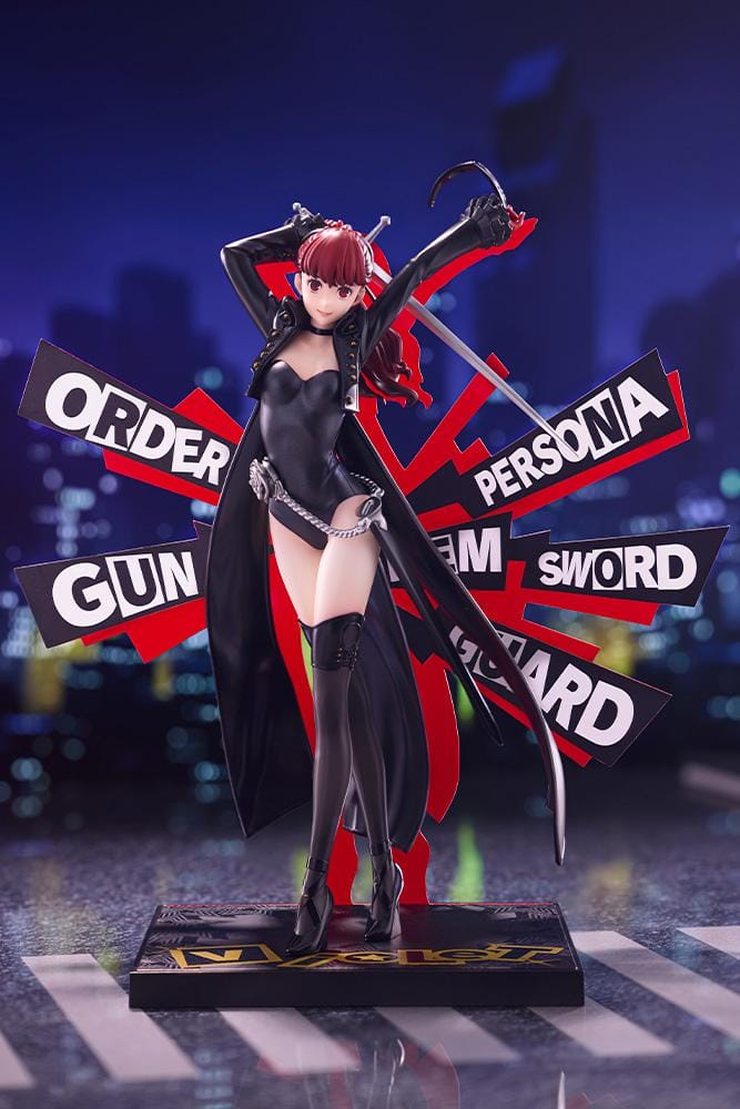 Persona 5 Royal Oshi Works Violet figure featuring Violet in her Phantom Thief outfit wielding her rapier in a dynamic action pose