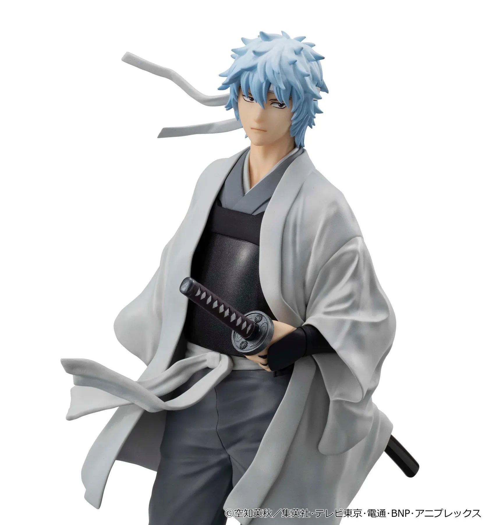 Gintama G.E.M. Carat Series Gintoki Sakata Joi-Shishi Ver. figure wearing traditional white and gray attire with a katana