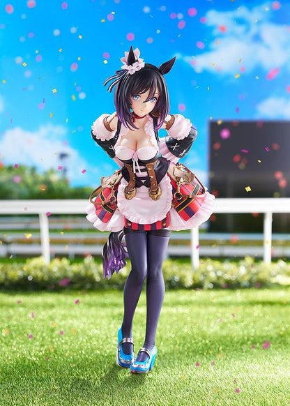 Umamusume Pretty Derby Eishin Flash Victory Pose Ver. 1/7 Scale Figure featuring Eishin Flash in a detailed race-inspired outfit with horse ears and a themed display base.