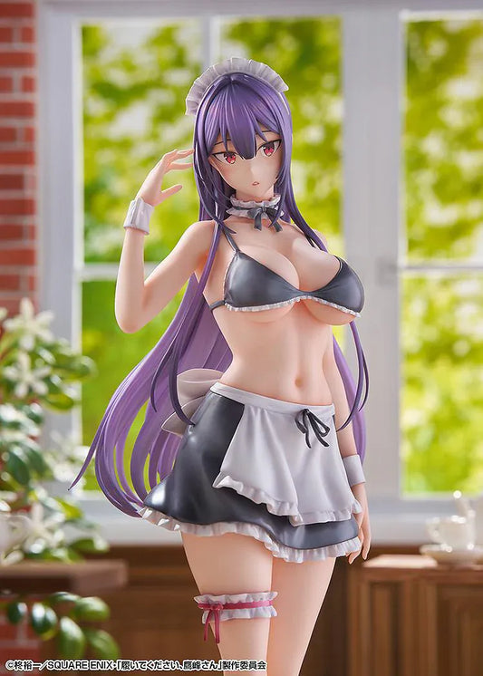 Please Put Them On, Takamine-san Takane Takamine 1/6 Scale Figure featuring Takane with long purple hair, red eyes, maid-inspired outfit, apron details, and elegant display pose.