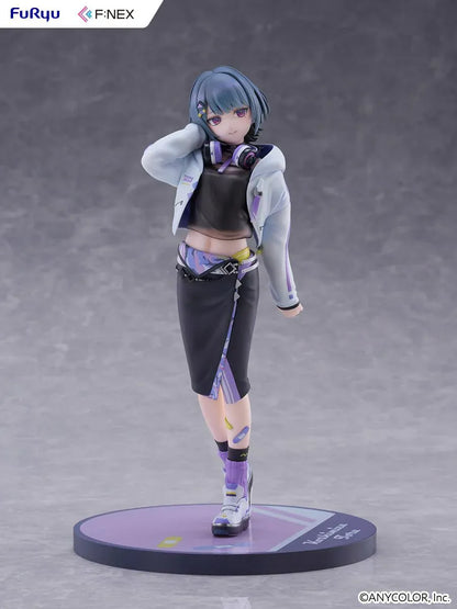 Nijisanji F:NEX Koshimizu Toru 1/7 scale figure wearing headphones and purple accented streetwear