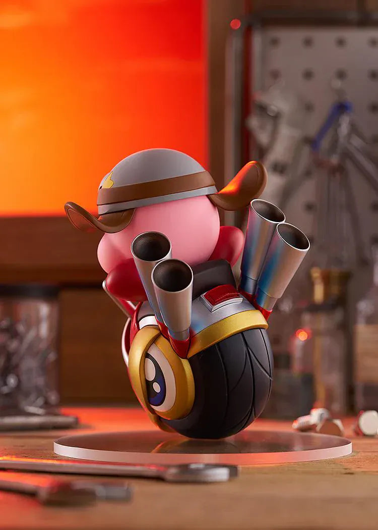 Kirby POP UP PARADE Wheelie Rider version figure Kirby wearing helmet and goggles riding Wheelie motorcycle form