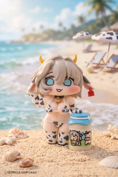 Milky Bikini Teresse-chan x illustration by JAZZ JACK Non Scale Figure featuring Teresse-chan in a cow-print bikini with horn details, floppy ears, and milk can accessory.