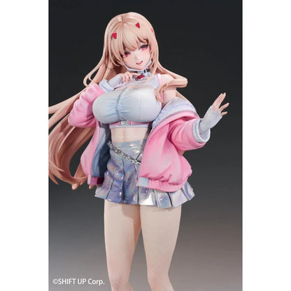 Viper Standard Edition 1/7 scale figure from Goddess of Victory Nikke wearing a pink jacket, short skirt, patterned stockings, and heeled boots.