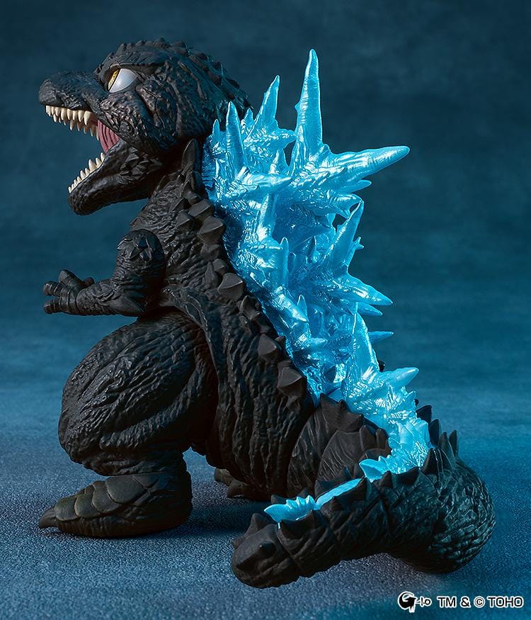 Godzilla Minus One Nendoroid Godzilla Figure 2023 featuring Godzilla in a chibi-style design with rugged scales, sharp dorsal plates, claws, open mouth, and long tail.