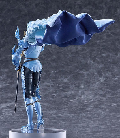 Berserk Griffith Falcon of Light figure in pale blue armor and helmet, with flowing pale hair, a billowing cape, and an ornate gold sword hilt.