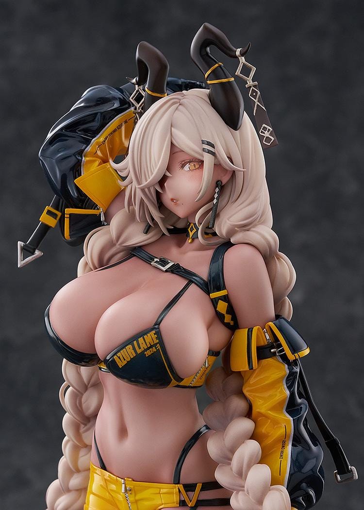 Azur Lane Owari Anime Expo 2024 Ver. 1/7 Scale Figure in black and yellow outfit with long braids and detailed base
