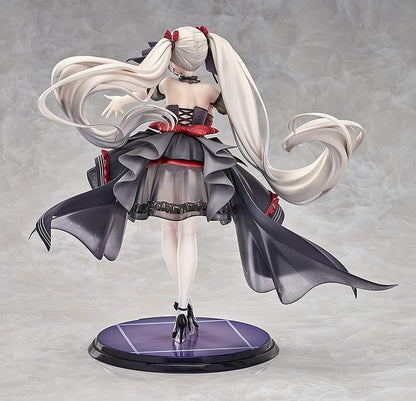 Azur Lane Formidable μ Equipment 1/7 scale figure in black and red idol-style dress with long twin tails standing on themed base