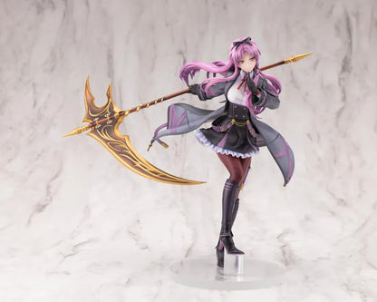 The Legend of Heroes Renne Bright Ver. 2 1/8 scale figure holding a large golden scythe in a black-and-purple outfit.