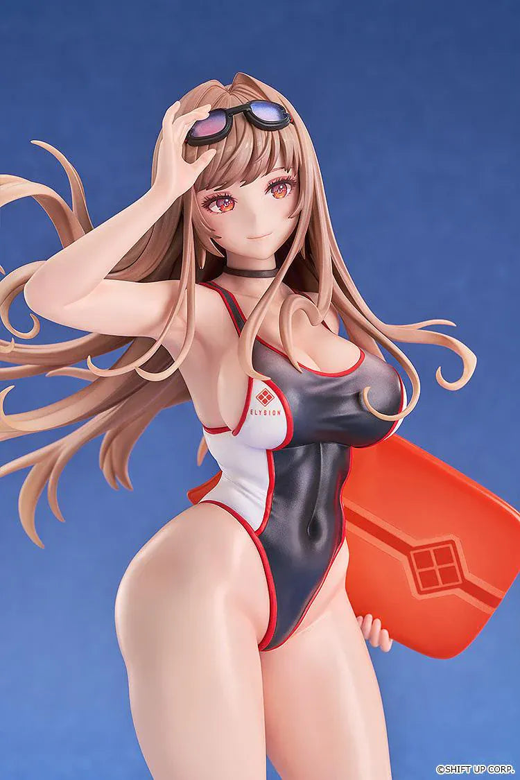 GODDESS OF VICTORY NIKKE Rapi Classic Vacation 1/7 Scale Figure Rerelease in black-and-white swimsuit with sunglasses, float accessory, and beach base