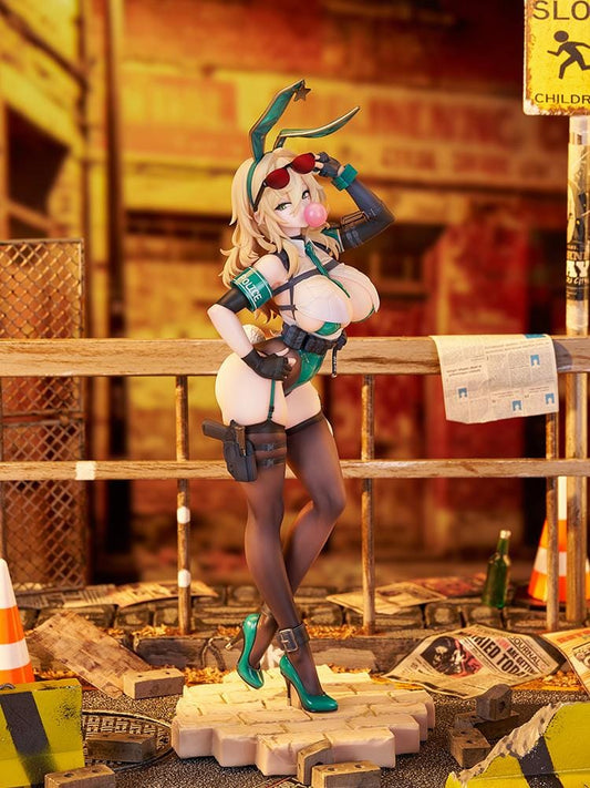 CheLA77 Illustration Bunny Cops_01 1/6 scale figure featuring a blonde bunny police officer in a green-and-white outfit with tactical accessories