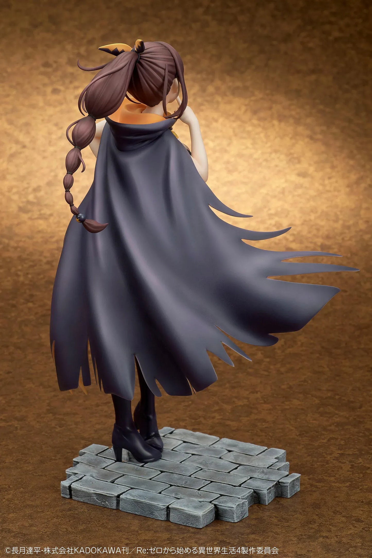 Re Zero Shaula 1/7 scale figure with flowing cape dynamic pose and fantasy themed stone base