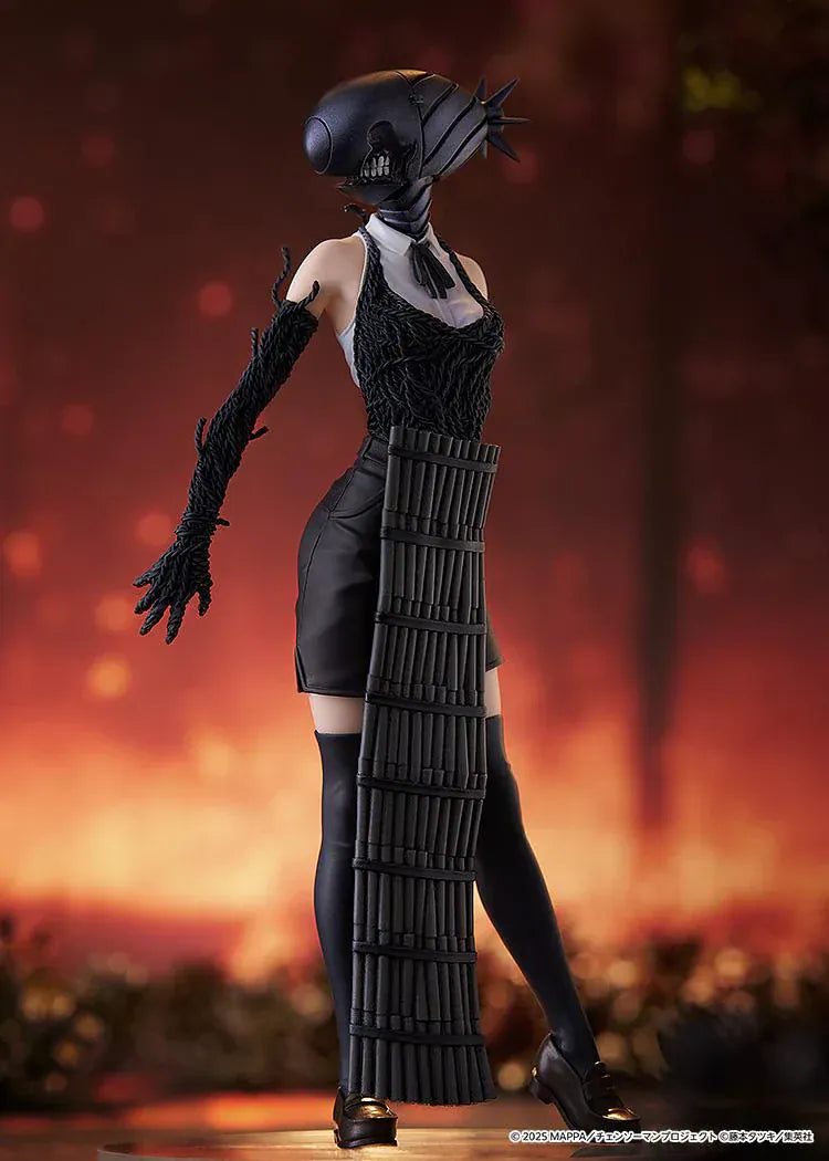 Chainsaw Man The Movie Reze Arc Pop Up Parade Bomb figure with bomb helmet, black outfit, and explosive leg wrap standing pose