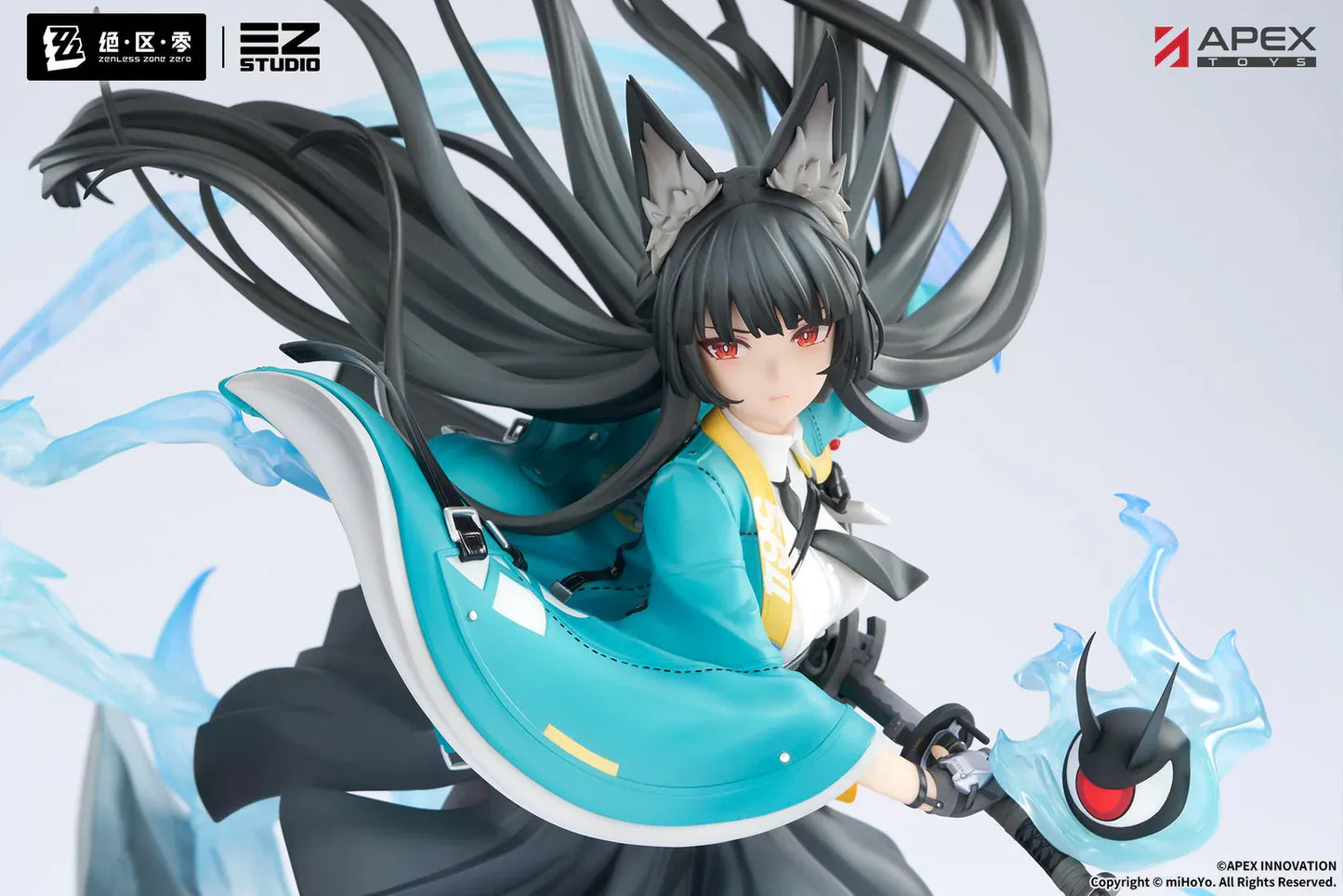 Zenless Zone Zero Miyabi Hoshimi Honed Blade of Reflection Ver 1/7 scale figure with blue energy effects and dynamic pose.