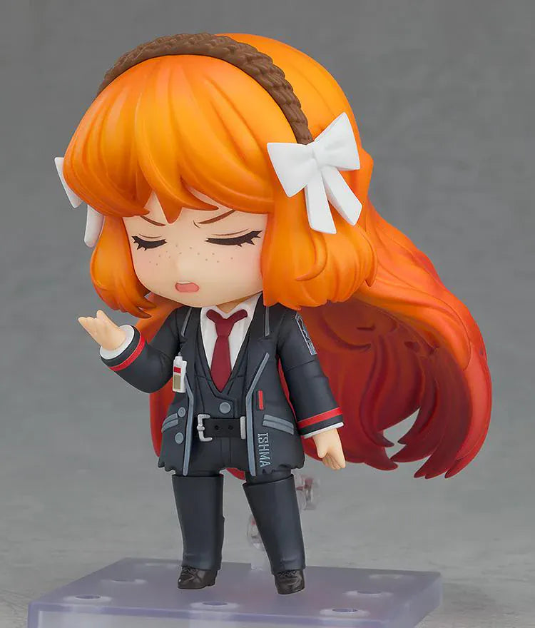 Limbus Company Ishmael Nendoroid figure with orange hair, combat uniform, weapon, and shield accessories