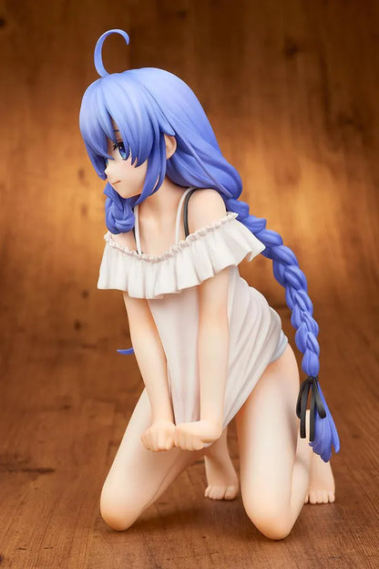 Mushoku Tensei Roxy Migurdia Sleepwear Ver. 1/6 scale figure with blue braided hair and white ruffled sleepwear in a kneeling pose.
