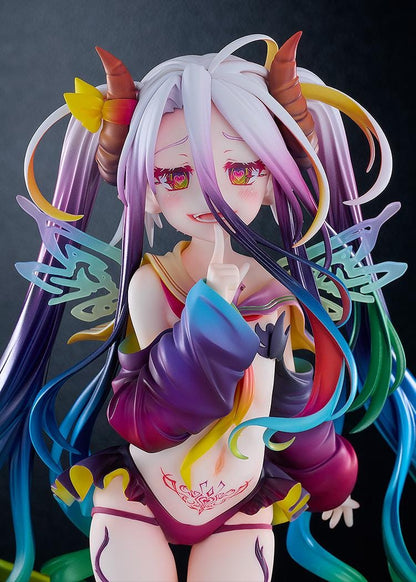 No Game No Life Black Shiro 1/7 Scale Figure with rainbow-gradient hair horn details and dark outfit