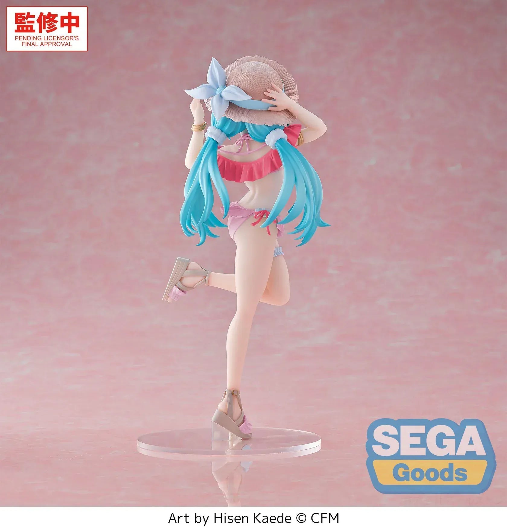 Hatsune Miku Tropical version Luminasta figure wearing summer outfit with sun hat and twin tails