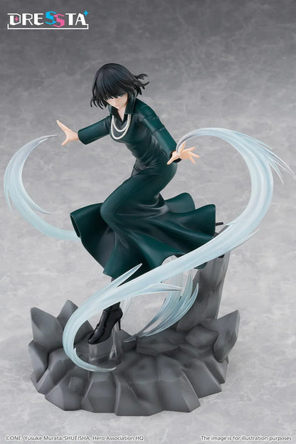 Hellish Blizzard Dressta figure in a flowing dark green dress surrounded by translucent psychic energy effects on a rocky base.