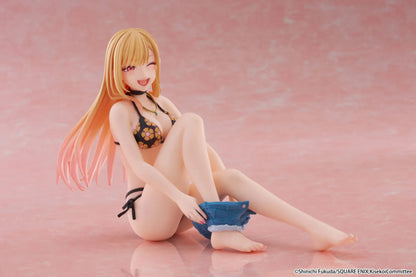 My Dress-Up Darling Desktop Cute Marin Kitagawa Measured Swimsuit Ver. Figure Reissue seated with blonde pink gradient hair
