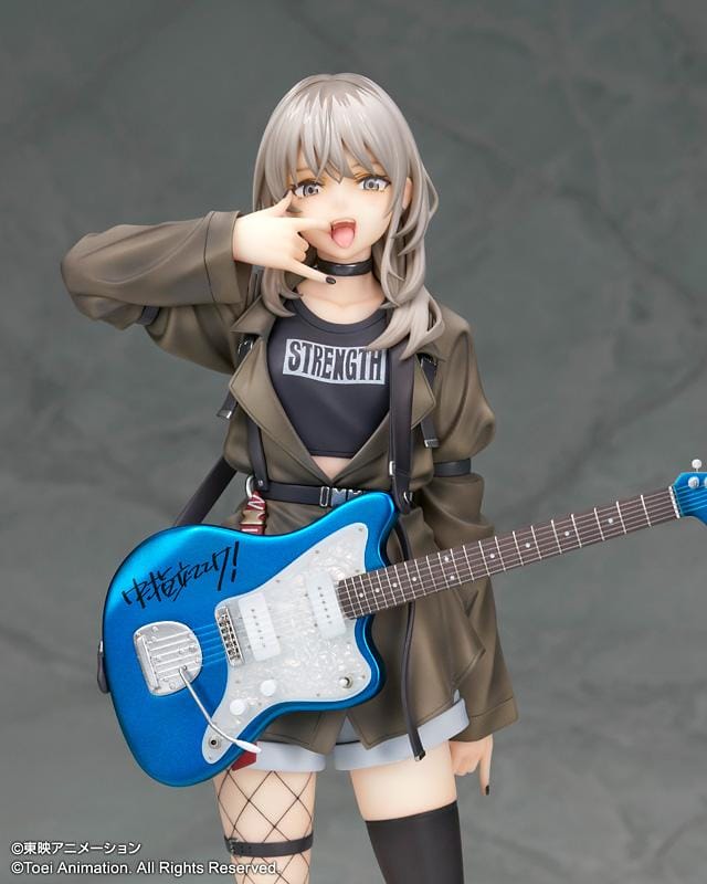 Girls Band Cry Momoka Kawaragi 1/7 scale figure featuring Momoka holding her signature blue electric guitar in a stylish stage-inspired outfit
