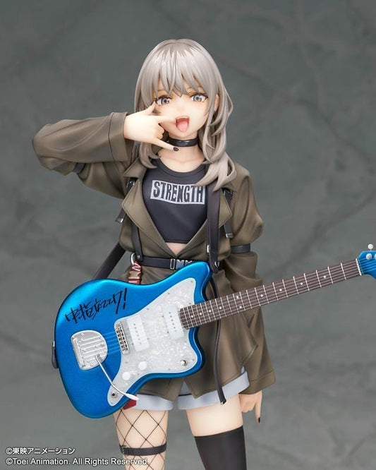 Girls Band Cry Momoka Kawaragi 1/7 scale figure featuring Momoka holding her signature blue electric guitar in a stylish stage-inspired outfit