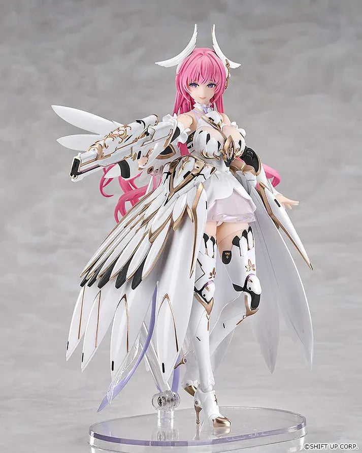 GODDESS OF VICTORY NIKKE Hyper Body Dorothy articulated figure wearing a white-and-gold outfit with mechanical wings.