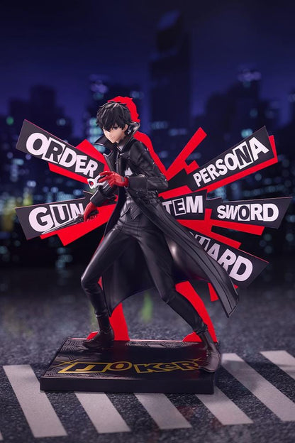 Persona 5 Royal Oshi Works Joker figure featuring Joker in his Phantom Thief outfit holding his signature dagger and mask on a themed display base