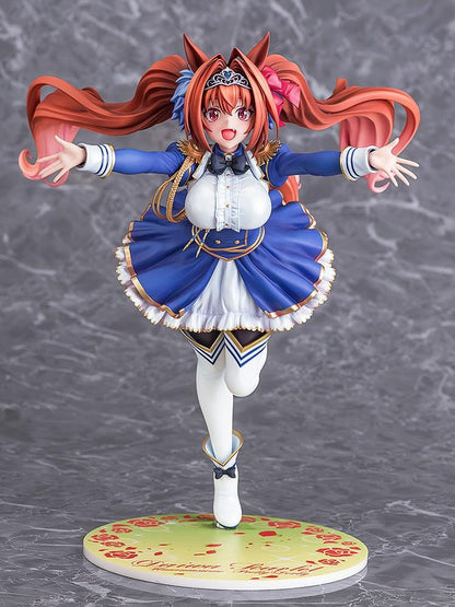 Umamusume Pretty Derby Your Scarlet Tailwind Daiwa Scarlet 1/7 Scale Figure with red twin-tails, horse ears, blue-and-white outfit, and dynamic pose