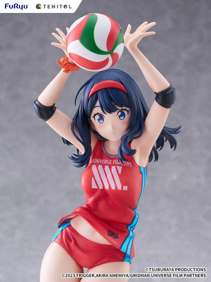 Gridman Universe Tenitol Tall Rikka Takarada Sportswear Ver. Figure in red volleyball sportswear holding a volleyball