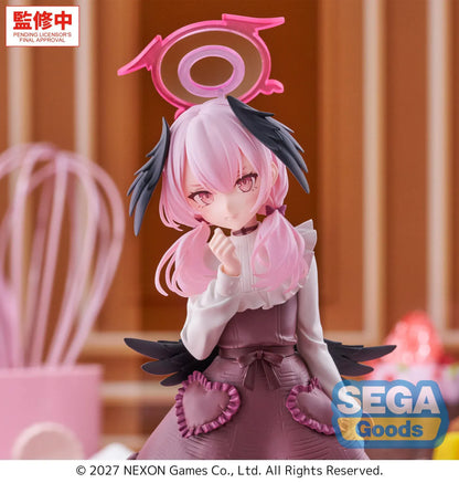 Blue Archive XStellar Koharu Happy Valentine figure wearing a chocolate-colored dress on a red heart-shaped base