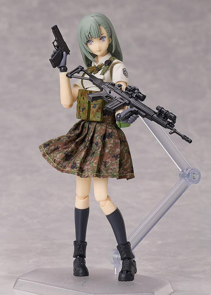 Little Armory figma Ena Toyosaki ver. 1.5 Figure wearing camouflage tactical gear and holding a detailed rifle