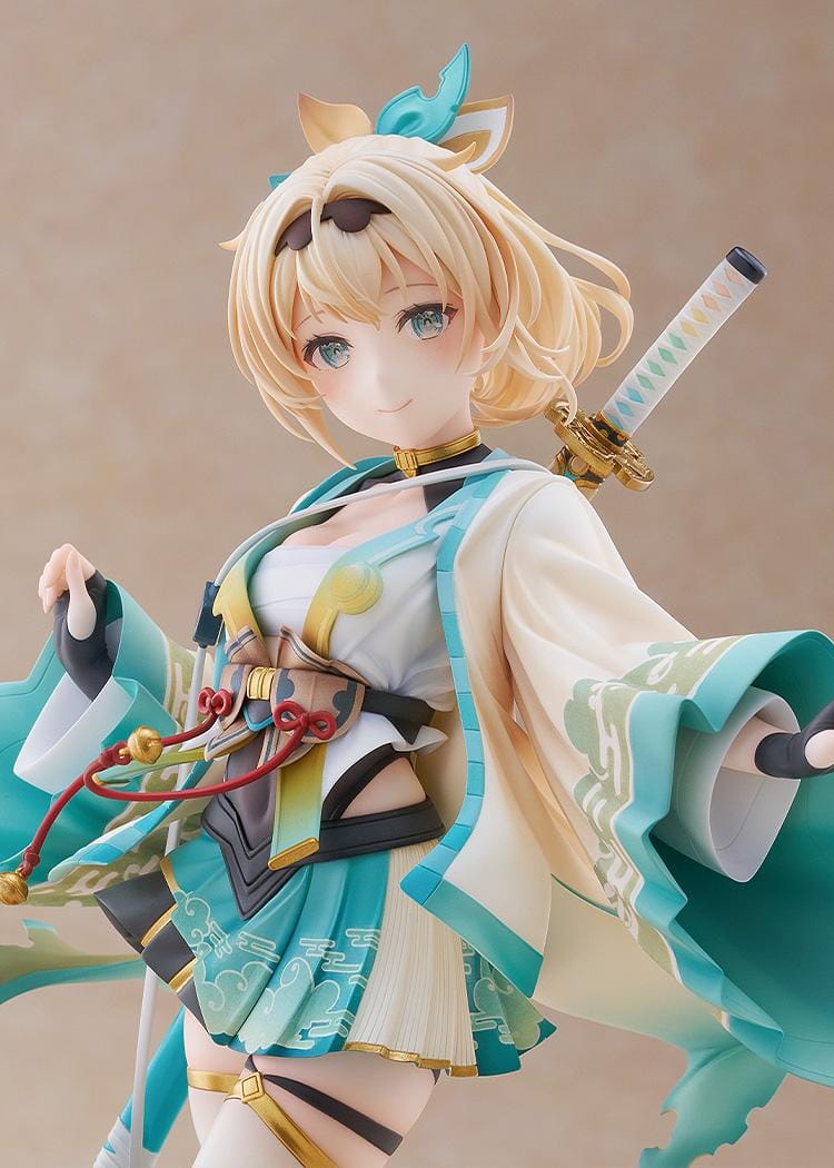 Hololive Production Iroha Kazama 1/7 scale figure standing on bamboo-themed base with detailed kimono outfit.