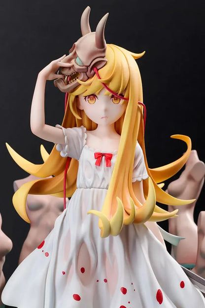 Shinobumonogatari G.S. Collection Shinobu Oshino 1/7 scale figure with oni mask, sword, white dress, and water effect base