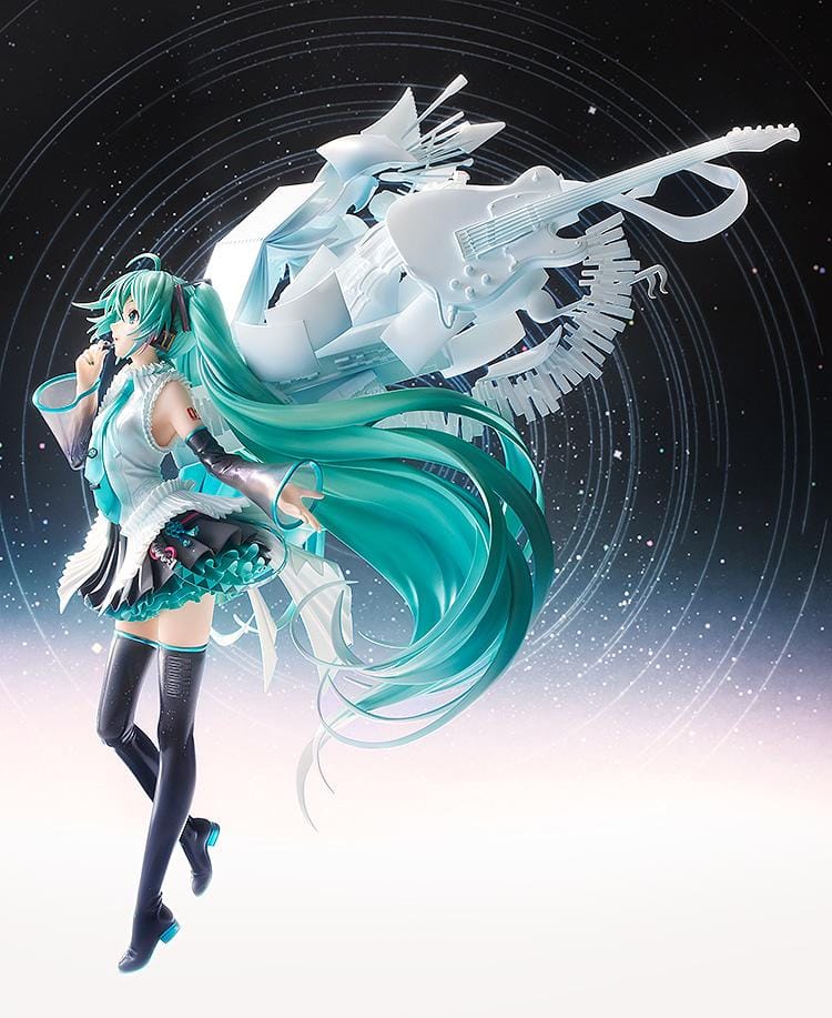 Hatsune Miku Happy 16th Birthday Version 1/7 scale anime figure with flowing teal hair and musical themed base