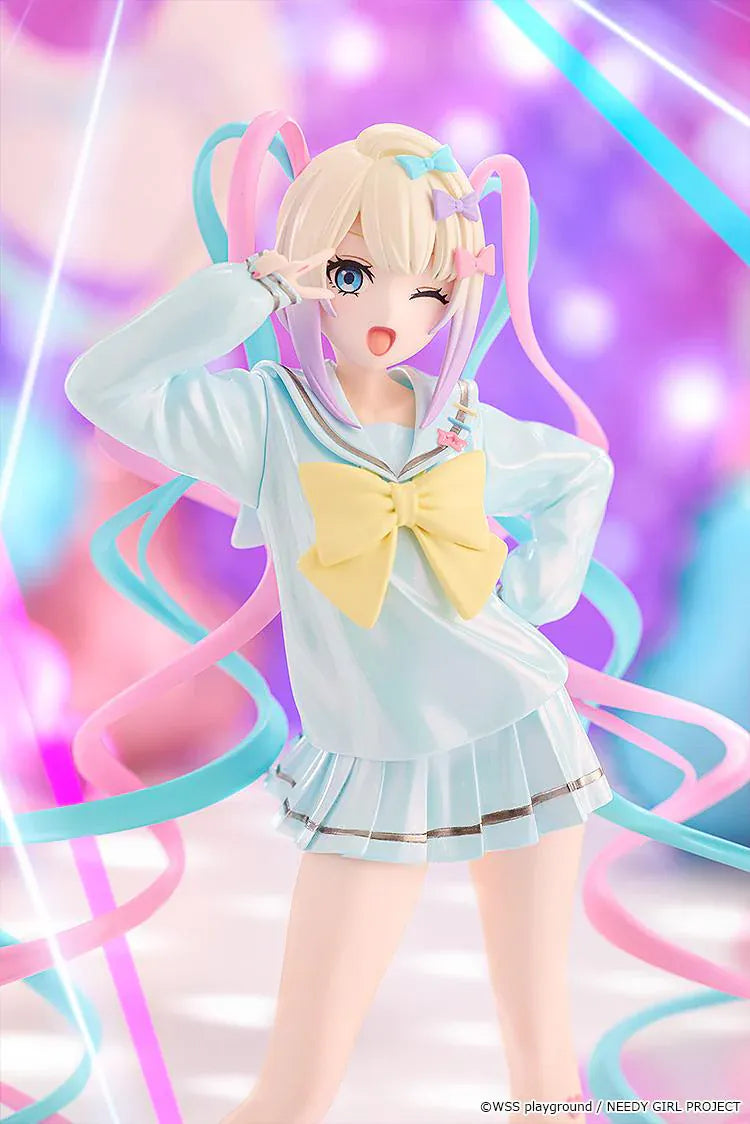 NEEDY GIRL OVERDOSE POP UP PARADE OMGkawaiiAngel Anime Ver. Figure featuring OMGkawaiiAngel with blonde hair, pastel blue outfit, yellow bow, and pink and blue twin-tail accents.