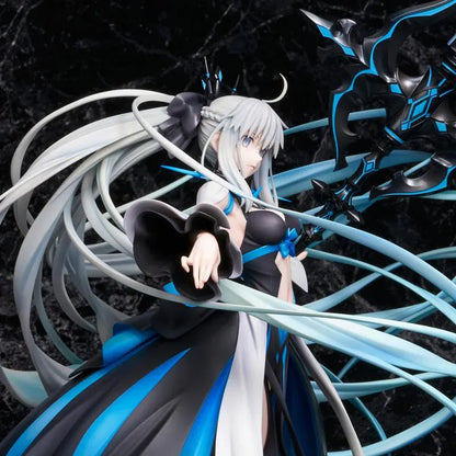 Fate Grand Order Berserker Morgan Le Fay Final Ascension Ver 1/7 Scale Figure with flowing silver hair and large black and blue weapon