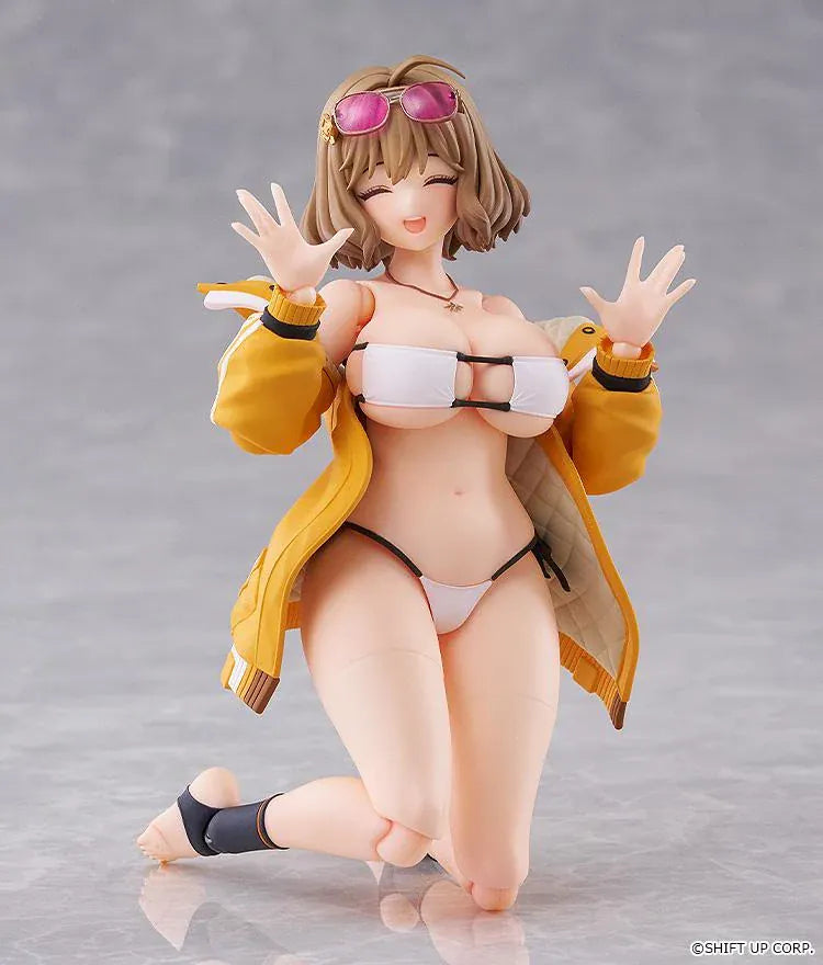 GODDESS OF VICTORY NIKKE figma Anis Sparkling Summer figure wearing swimsuit and yellow jacket with colorful water gun